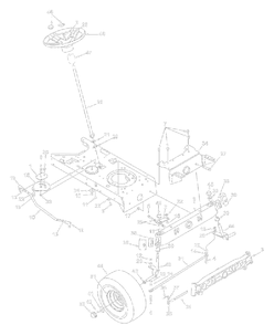 Axleandfront Wheelsandfront, Steering Assembly Diagram and Parts List for 13AM675G000 2002 Yard Machines Lawn Tractor